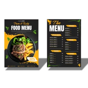 Menus personnalisés pour restaurants et cafés